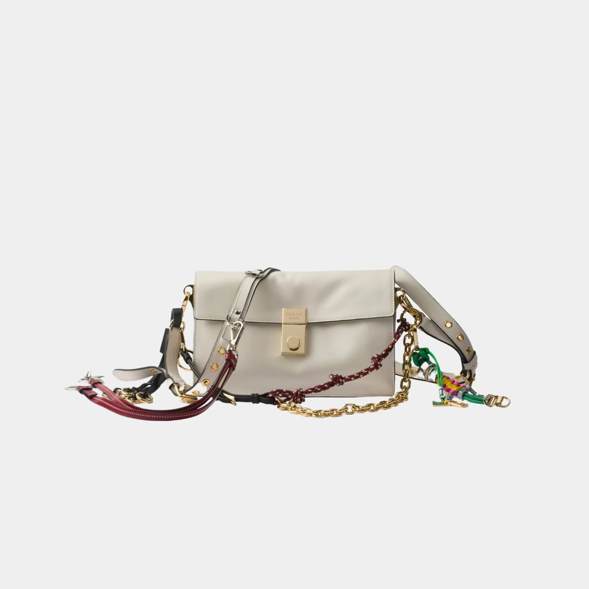 Small Soft Sound Leather Shoulder Bag With Charms - Image 4