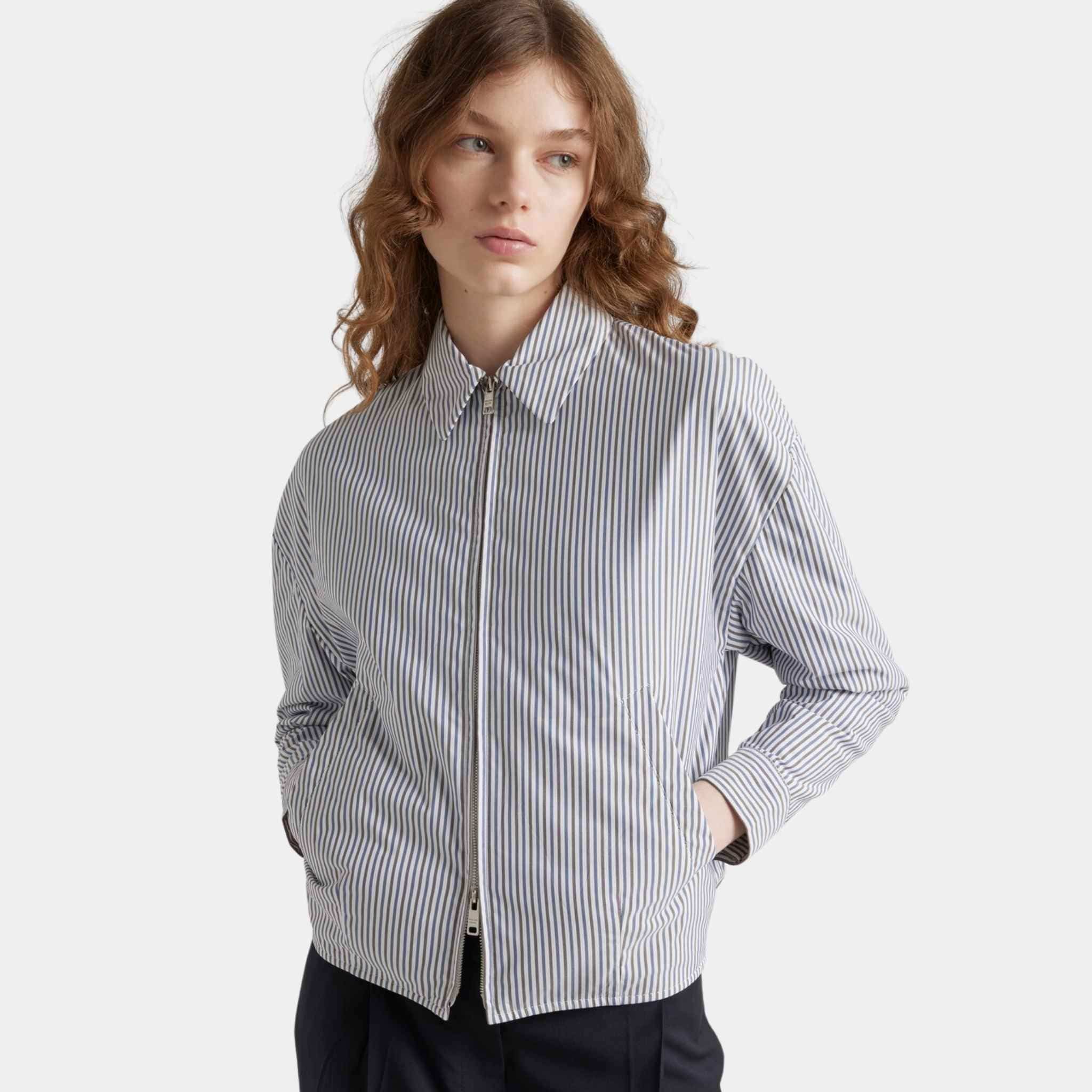 Striped Poplin Blouson Jacket - Image 3
