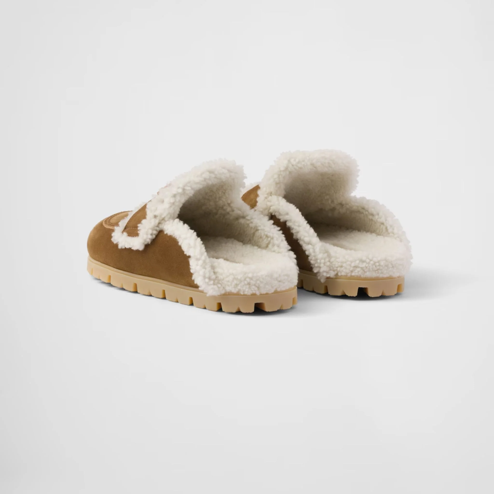 Suede And Shearling Slippers With Lug Tread - Image 6