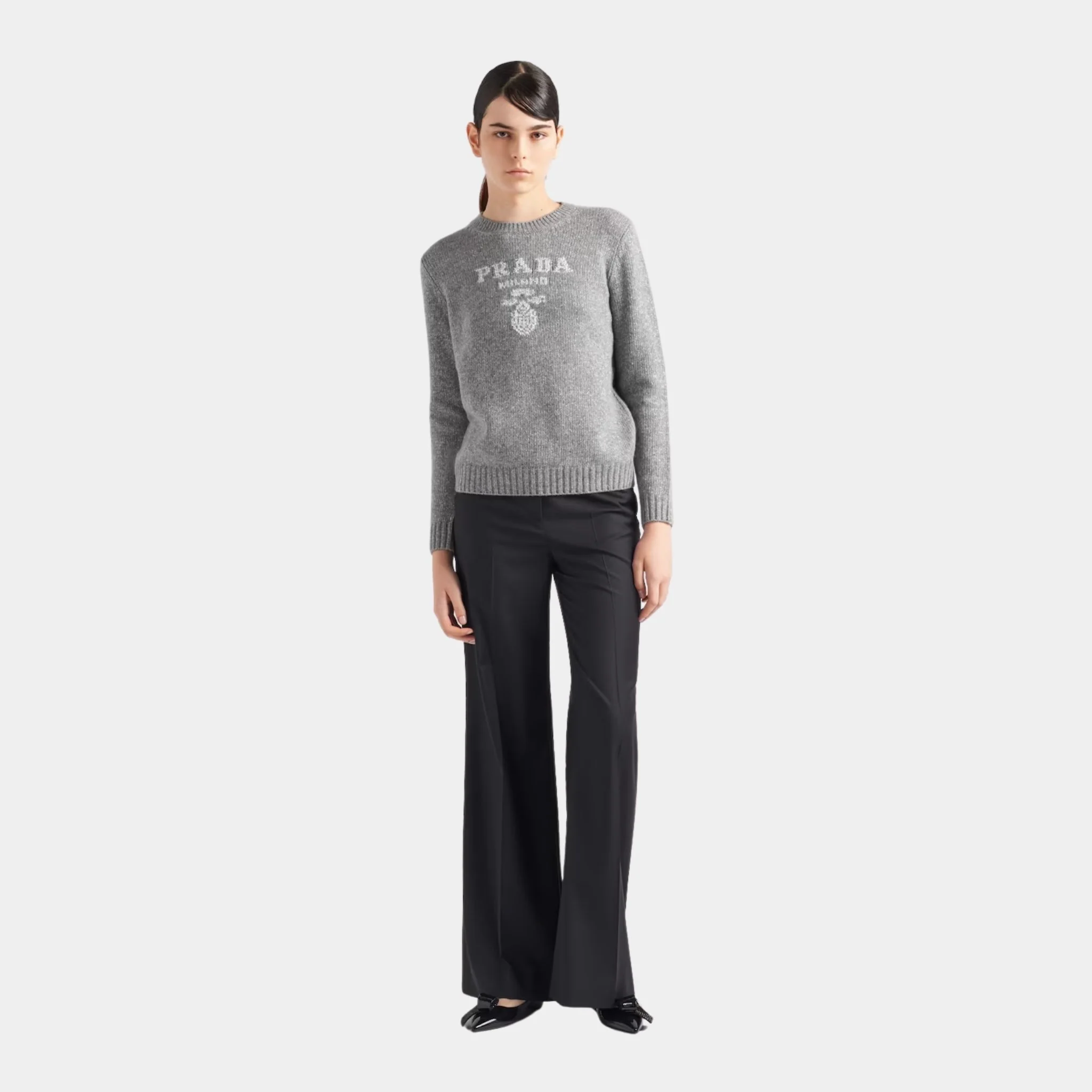 Wool Cashmere and Lamé Crew-neck Sweater - Image 2