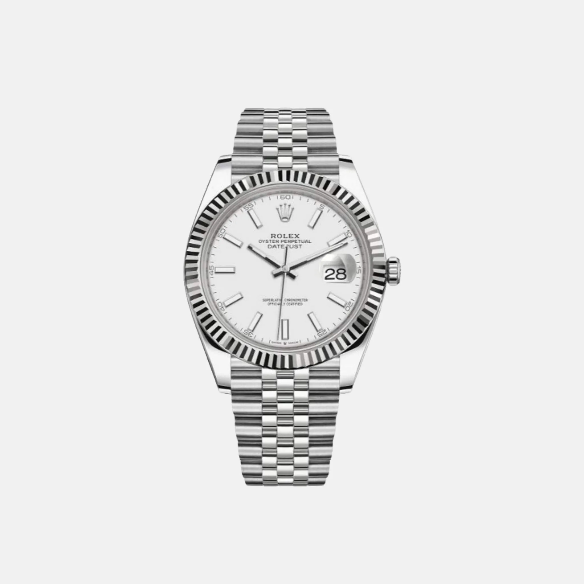 Datejust 41 126334-0010 White Index Dial Oyster Bracelet
