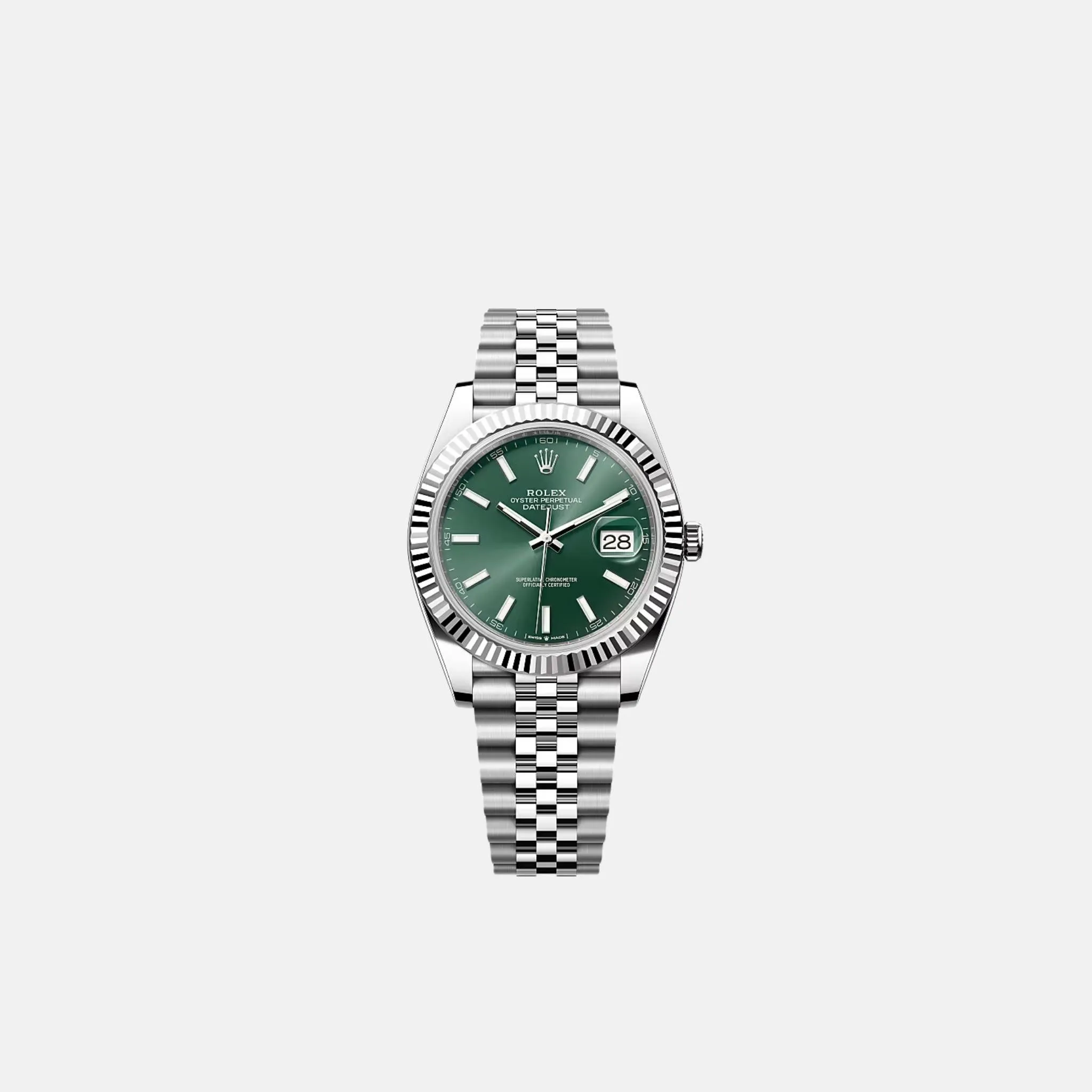 Datejust 41 126334-0028 Mint Green Dial White Gold Bezel