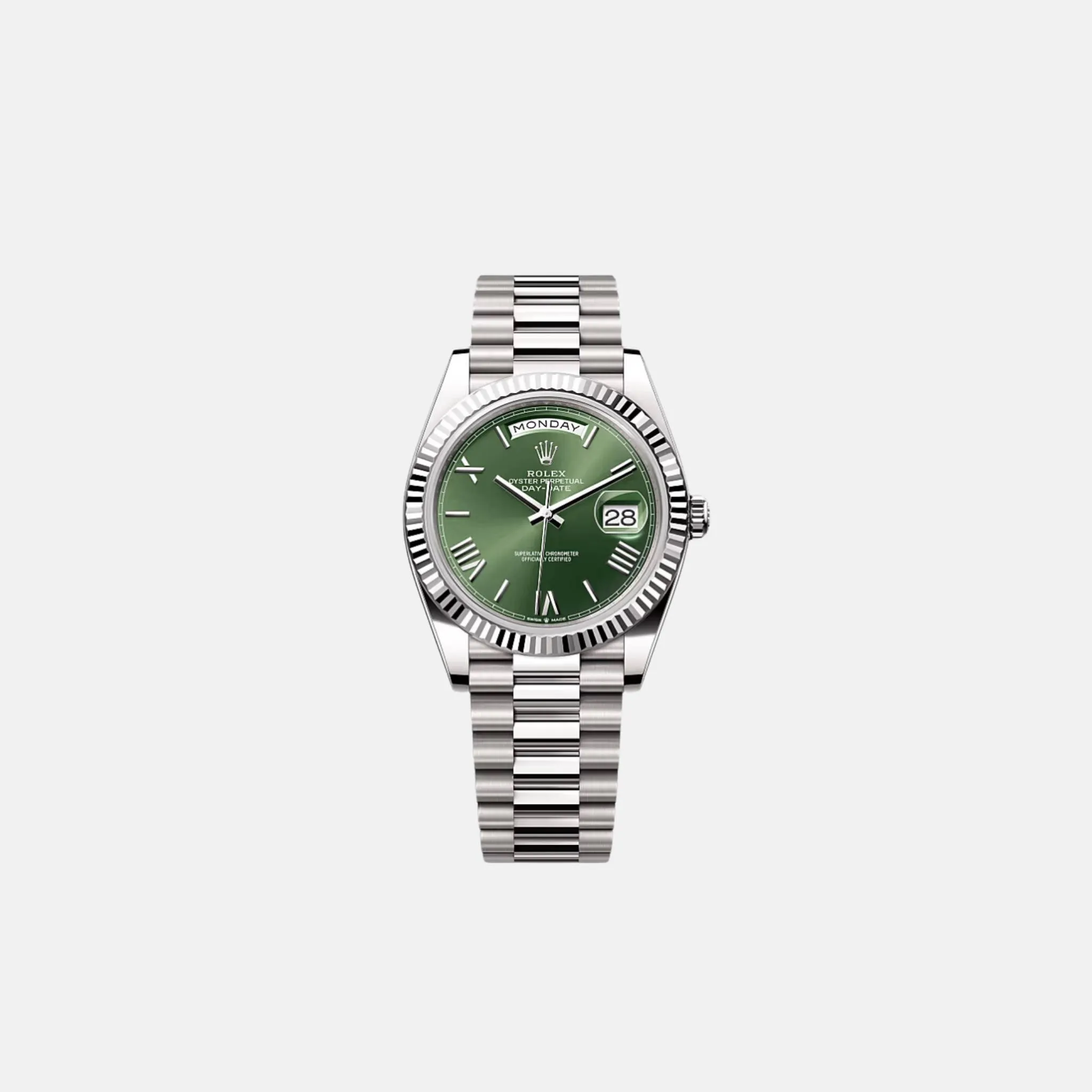 Day-Date 40 228239 ORGP Olive Green Roman Dial White Gold