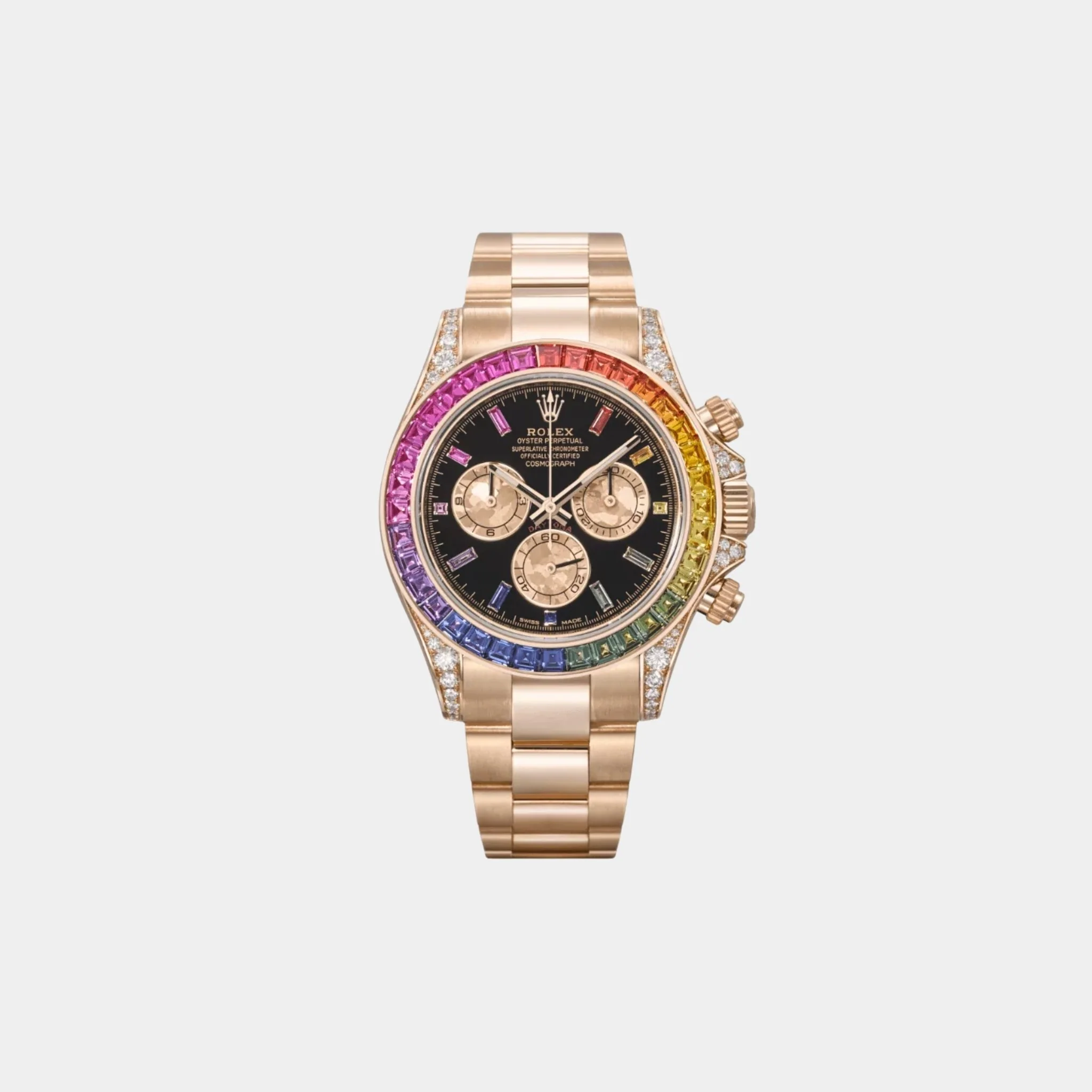 Daytona 116598RBOW Rainbow Yellow Gold Sapphire Bezel