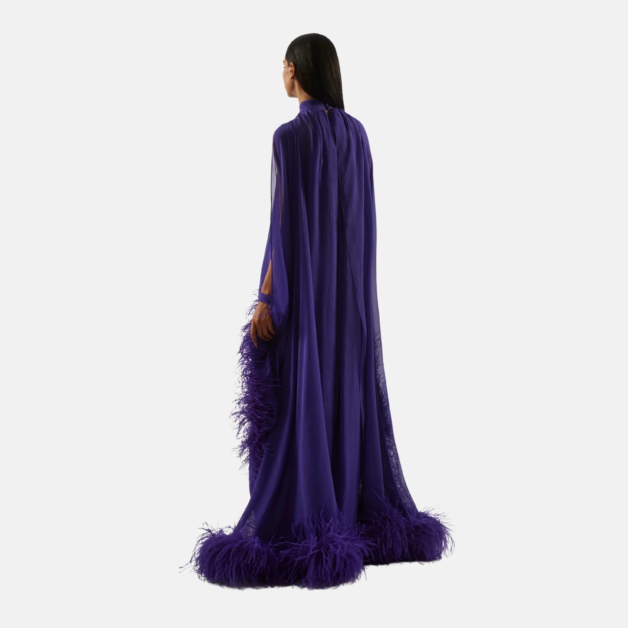 Feathered Eterea Gown in Violet - Image 2