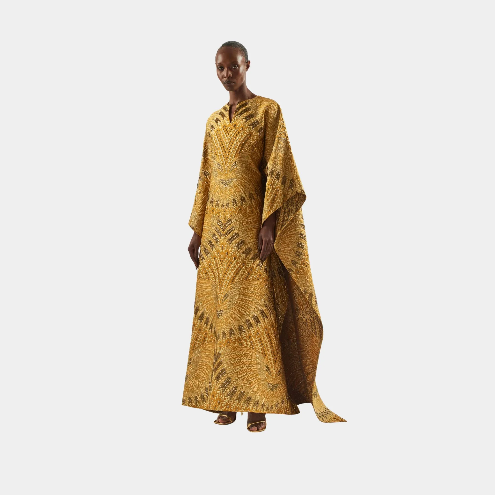 Iman Royale Kaftan In Amber - Image 2