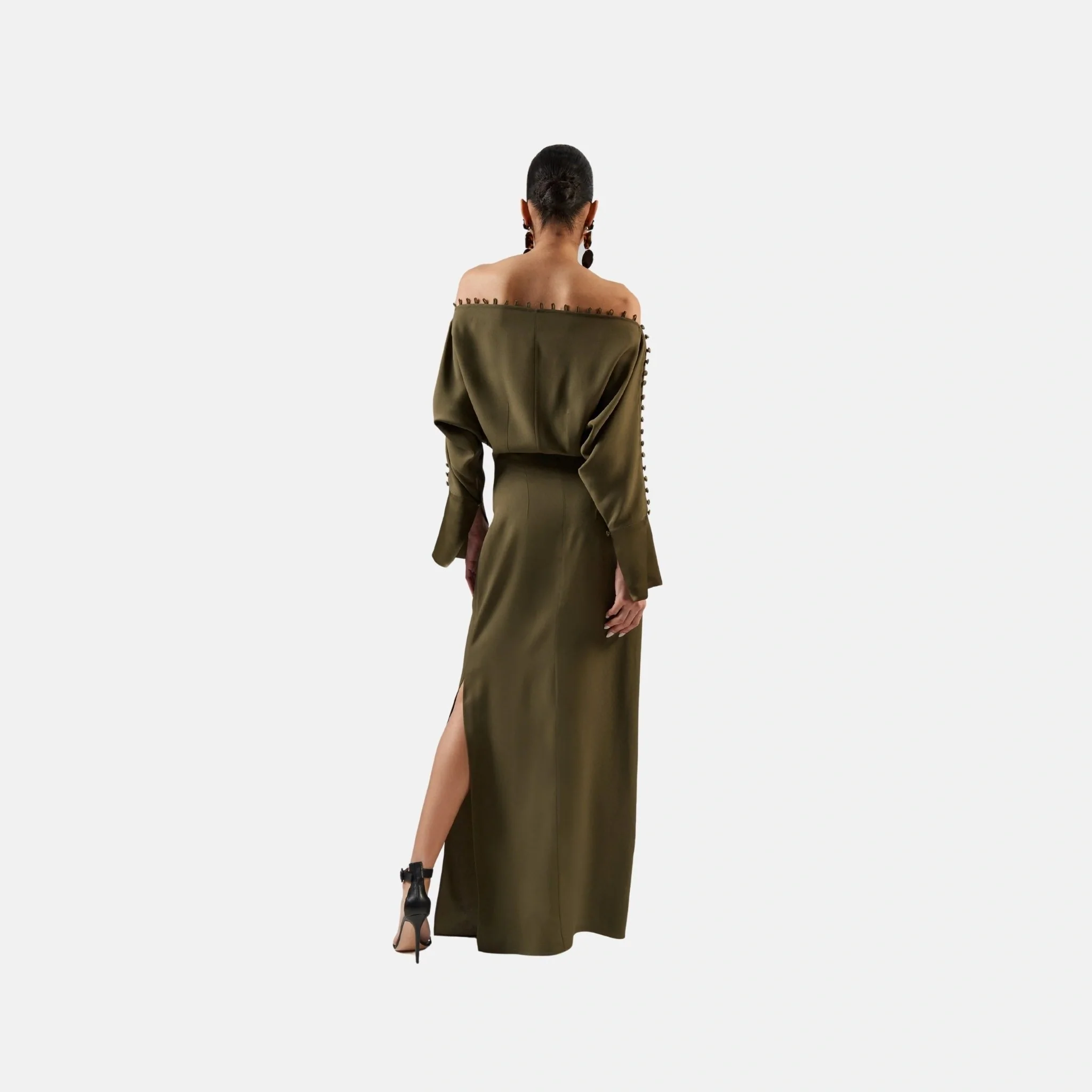 Mila Dress in Forest Green - Image 2