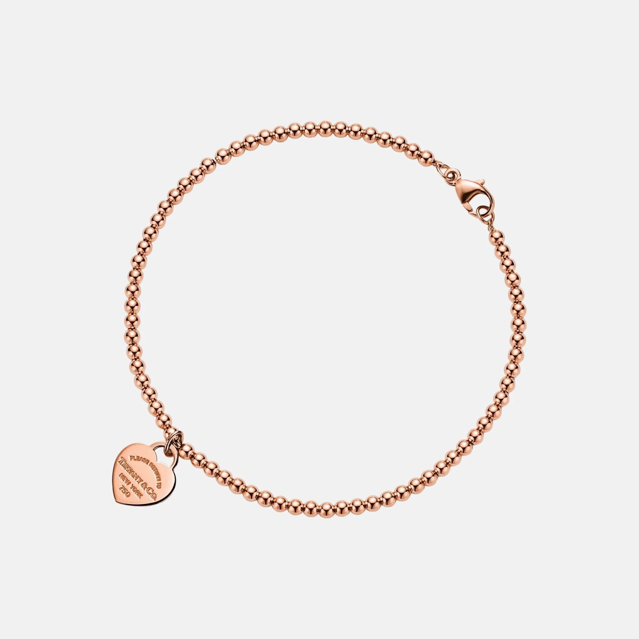 Return to Tiffany Mini Heart Pearl Bracelet Rose Gold