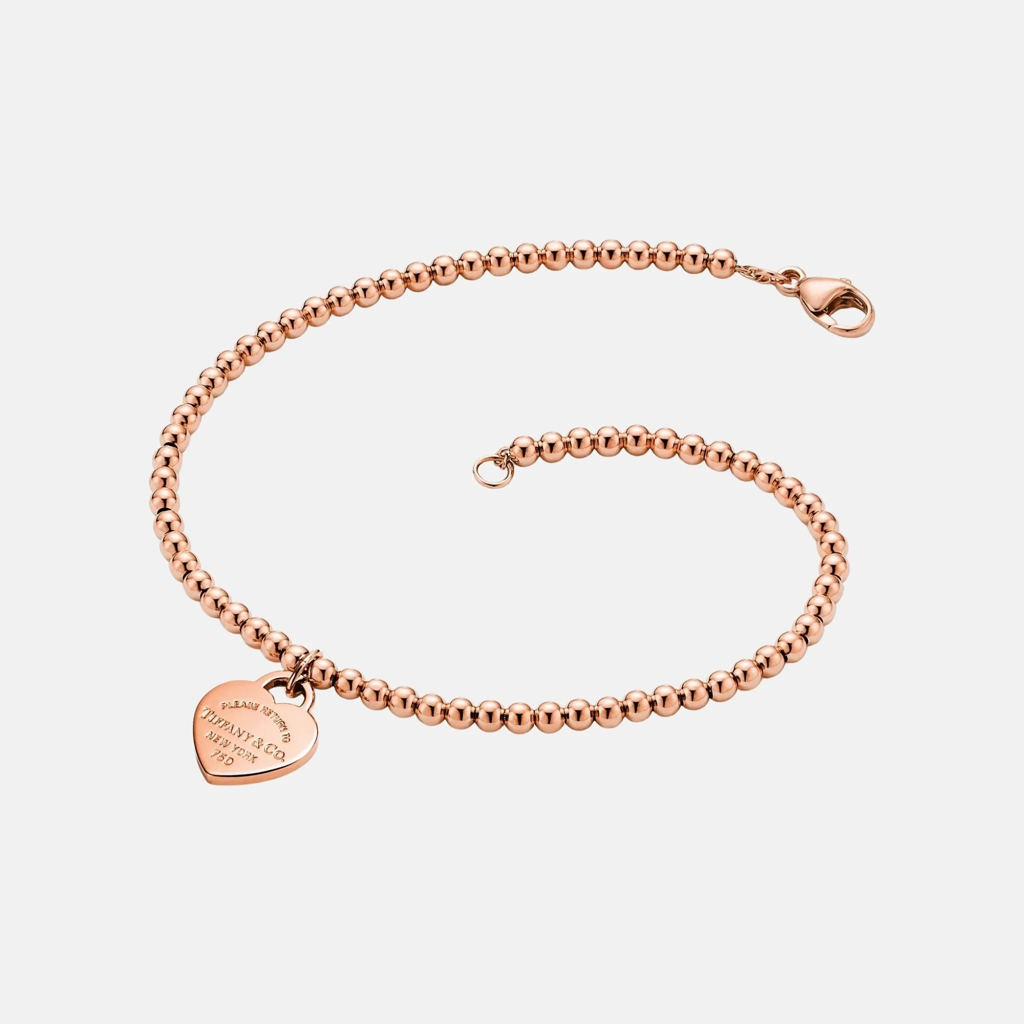 Return to Tiffany Mini Heart Pearl Bracelet Rose Gold - Image 3