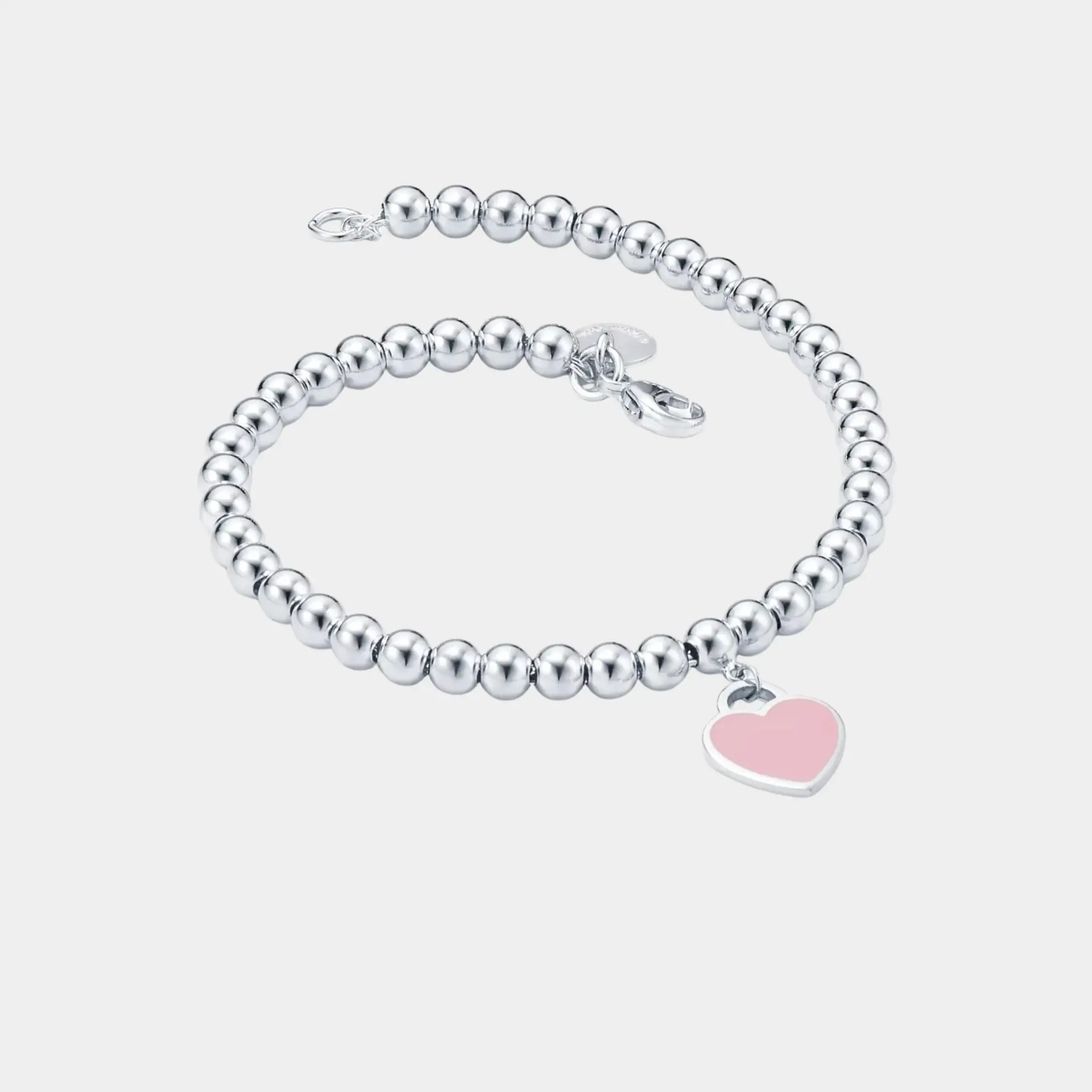 Pink Heart-Shaped Pearl Bracelet In 925 Sterling Silver - Image 3