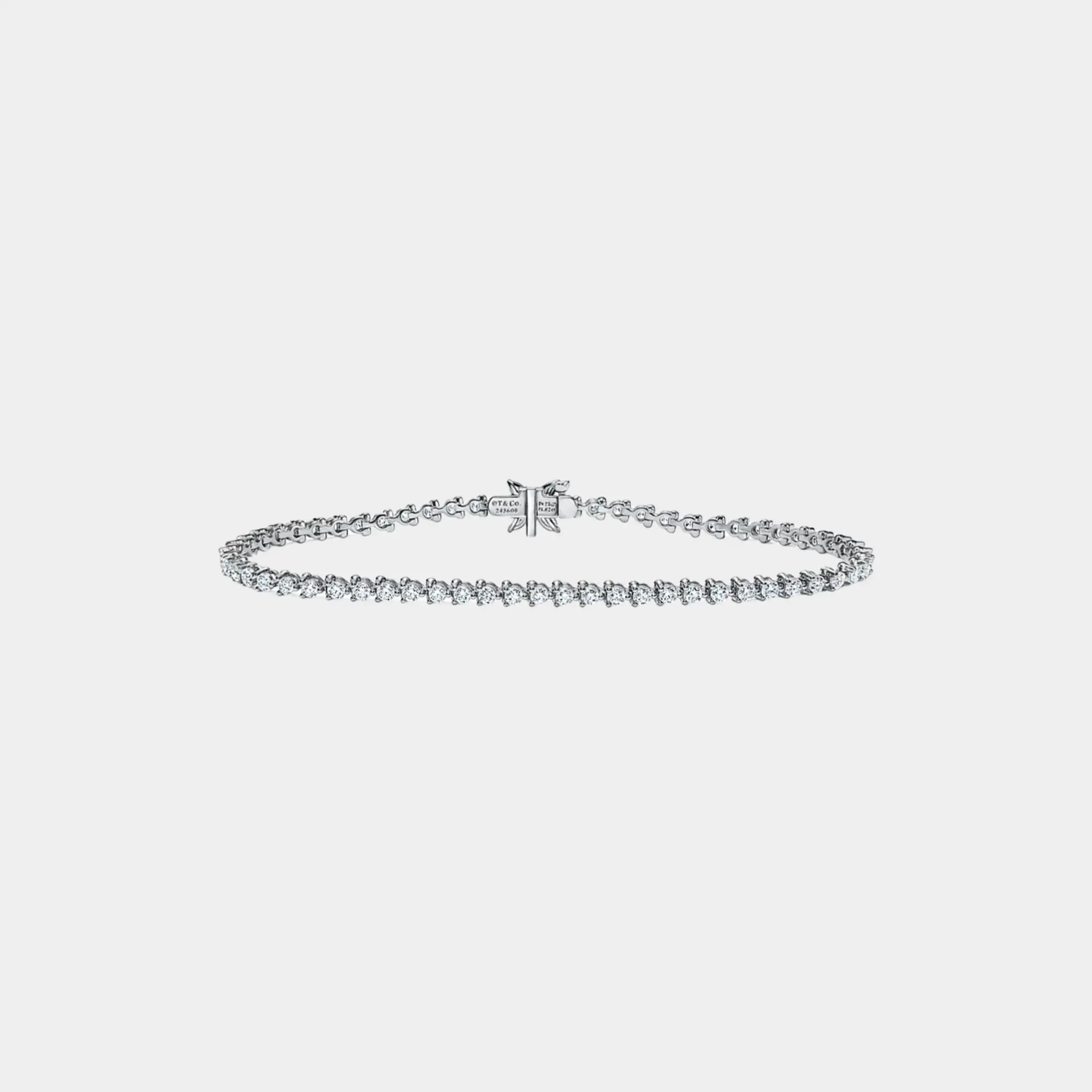 Tennis bracelet in 950 platinum and diamonds - Image 2