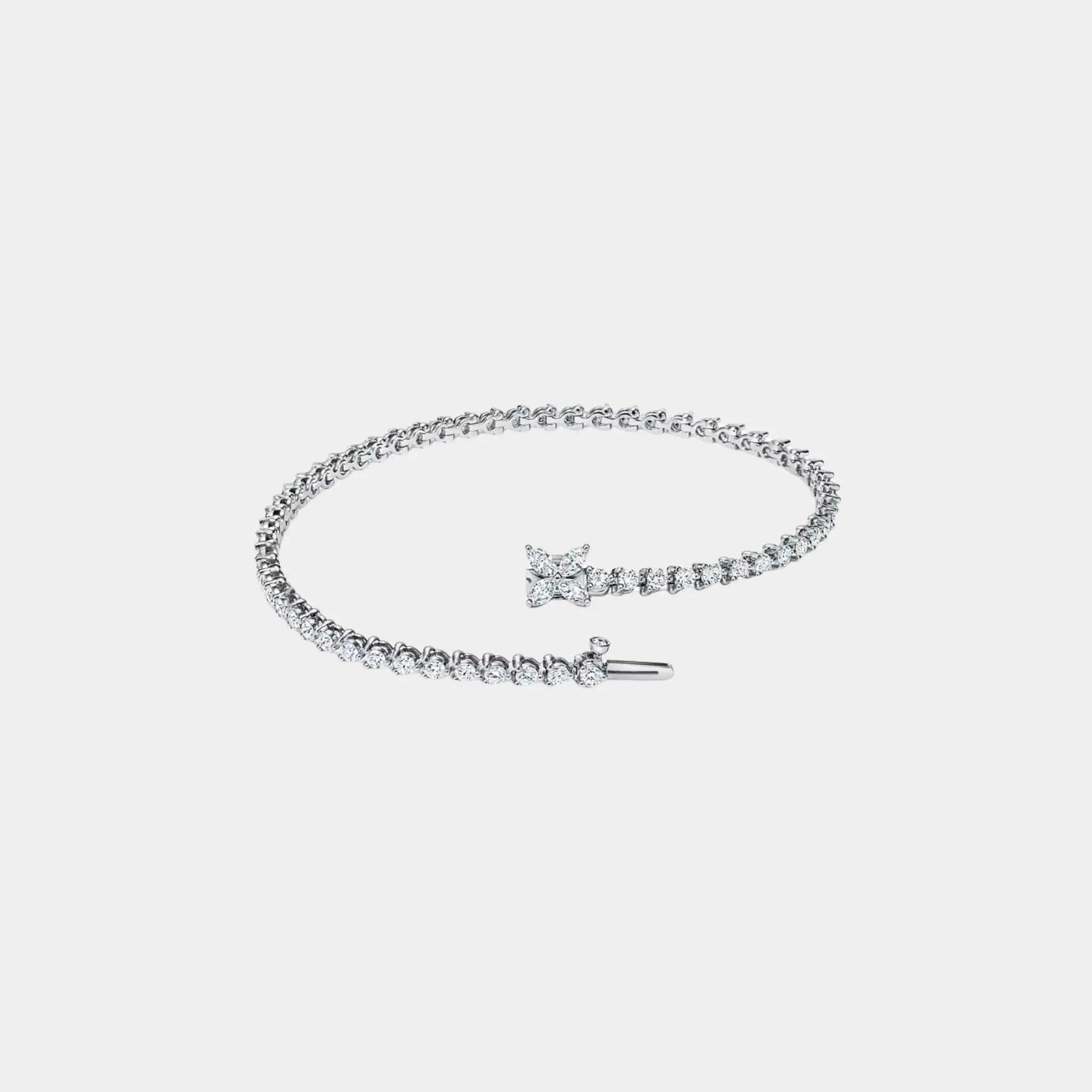 Tennis bracelet in 950 platinum and diamonds - Image 3