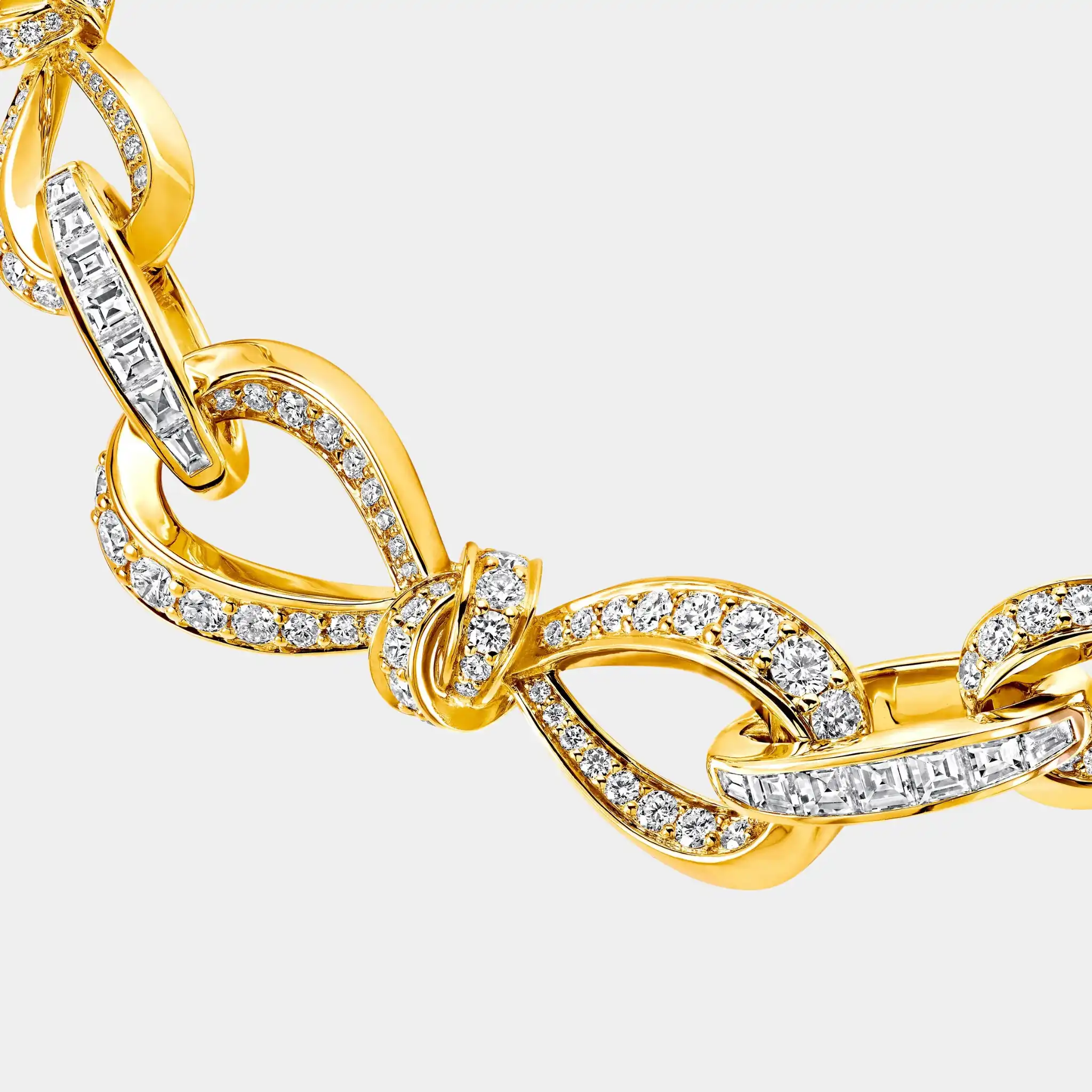 Tildas Bow Diamond Link Necklace Yellow Gold - Image 3