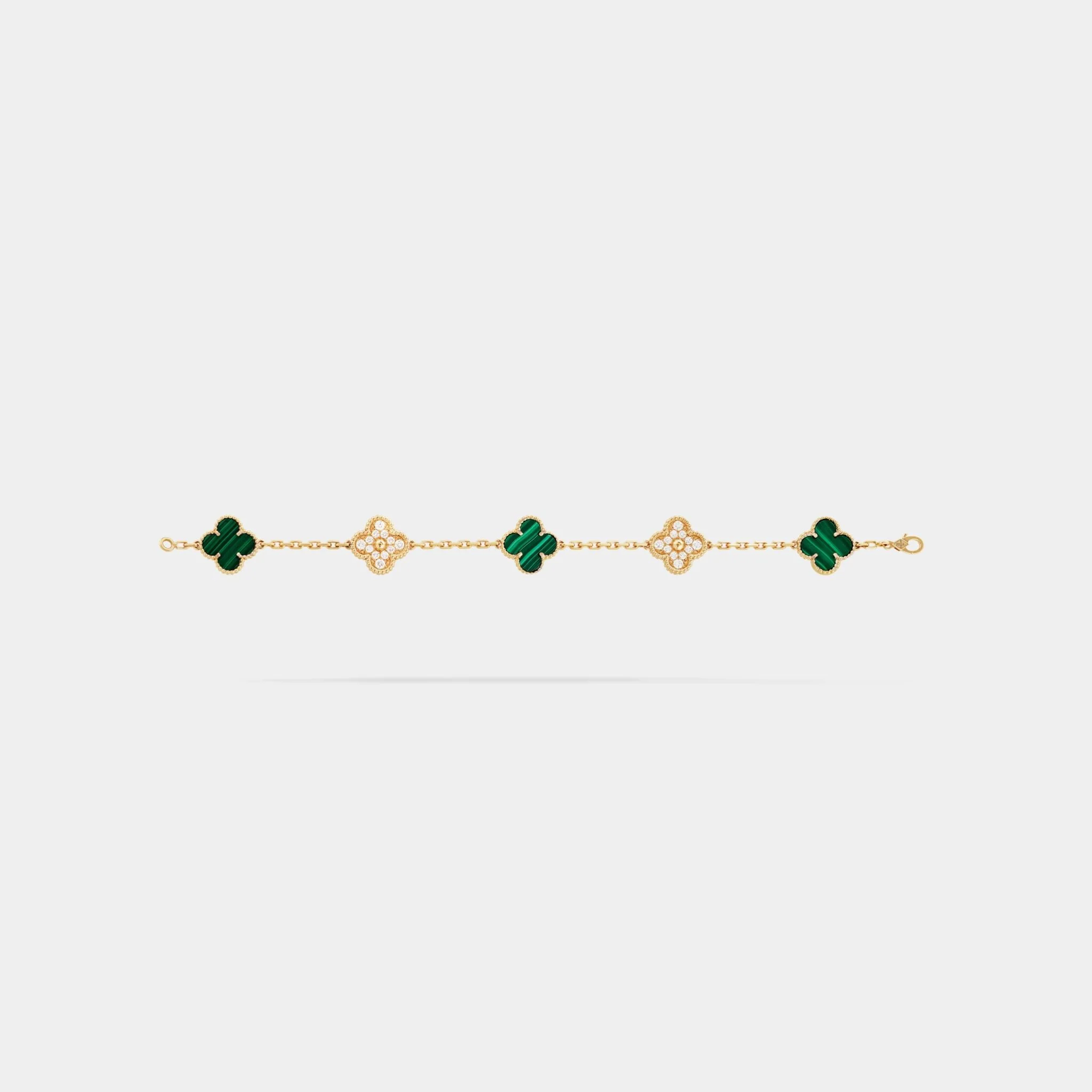 Alhambra Gold Motifs Bracelet Diamond Malachite - Image 2