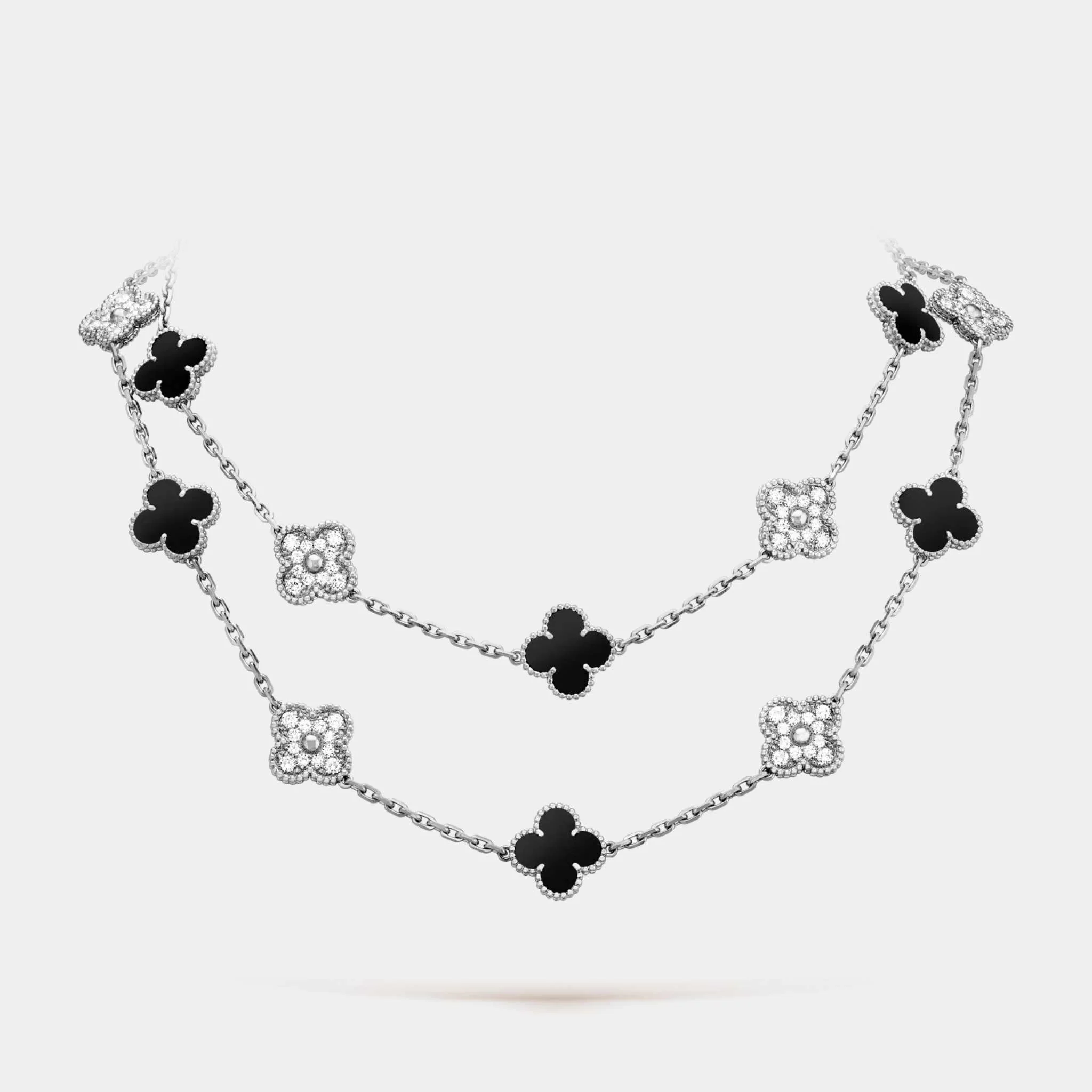 Alhambra Vintage Alhambra long necklace 20 motifs Gold Diamond Onyx - Image 3