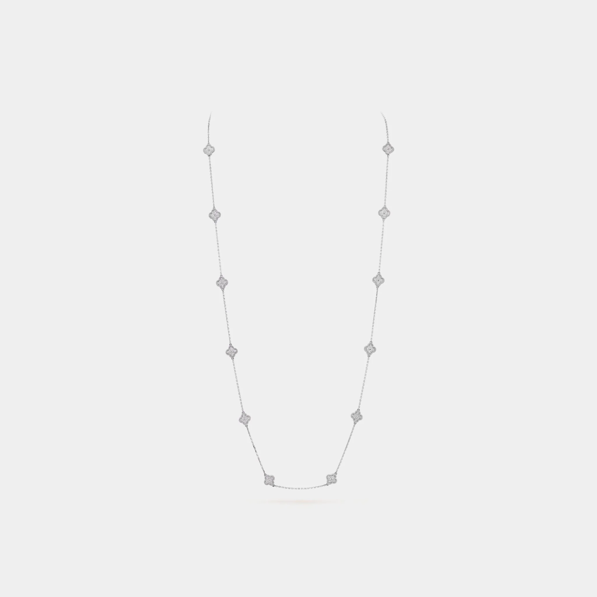 Alhambra White Gold Motifs Necklace Diamond