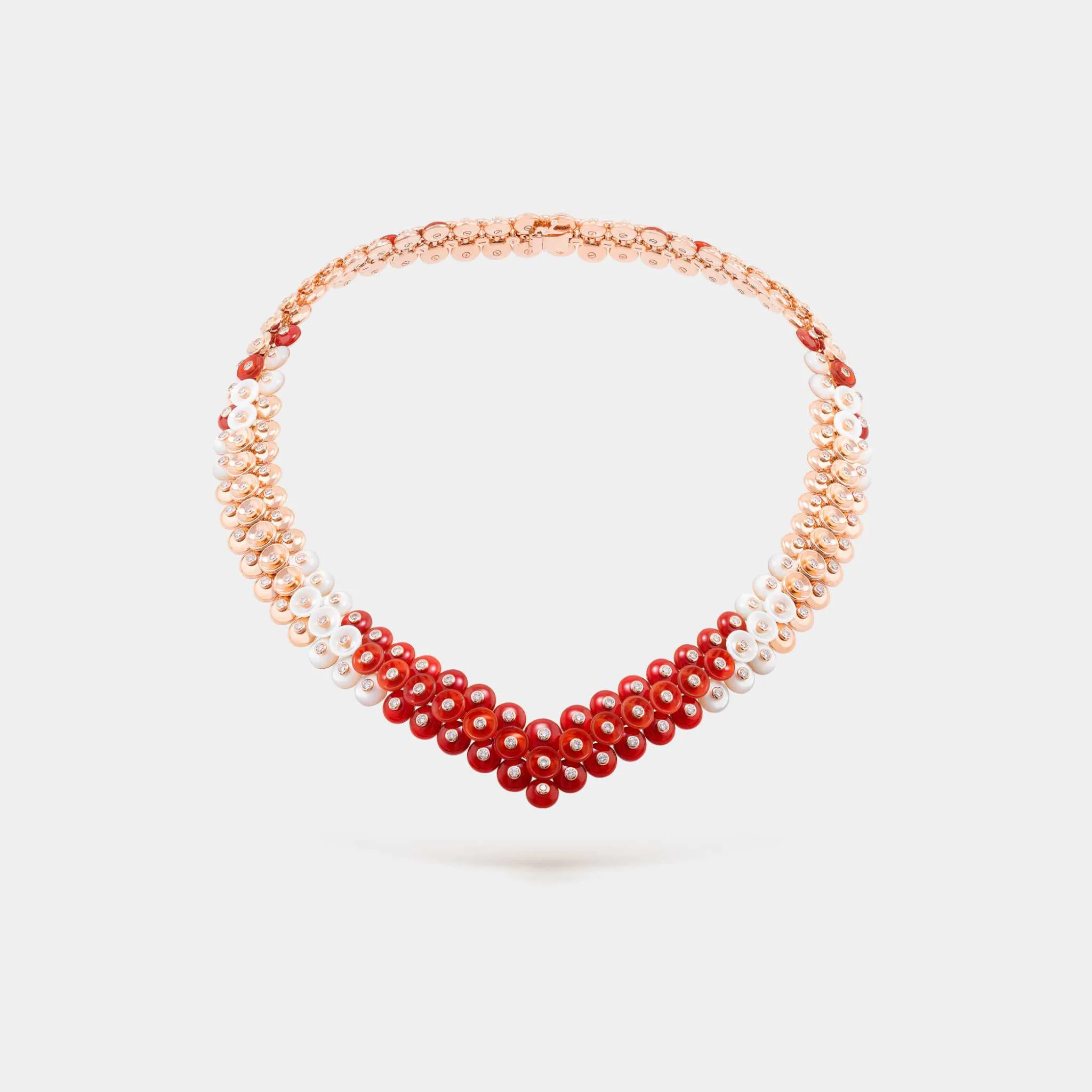 Bouton D'or Necklace Rose gold Carnelian Diamond Mother Of Pearl