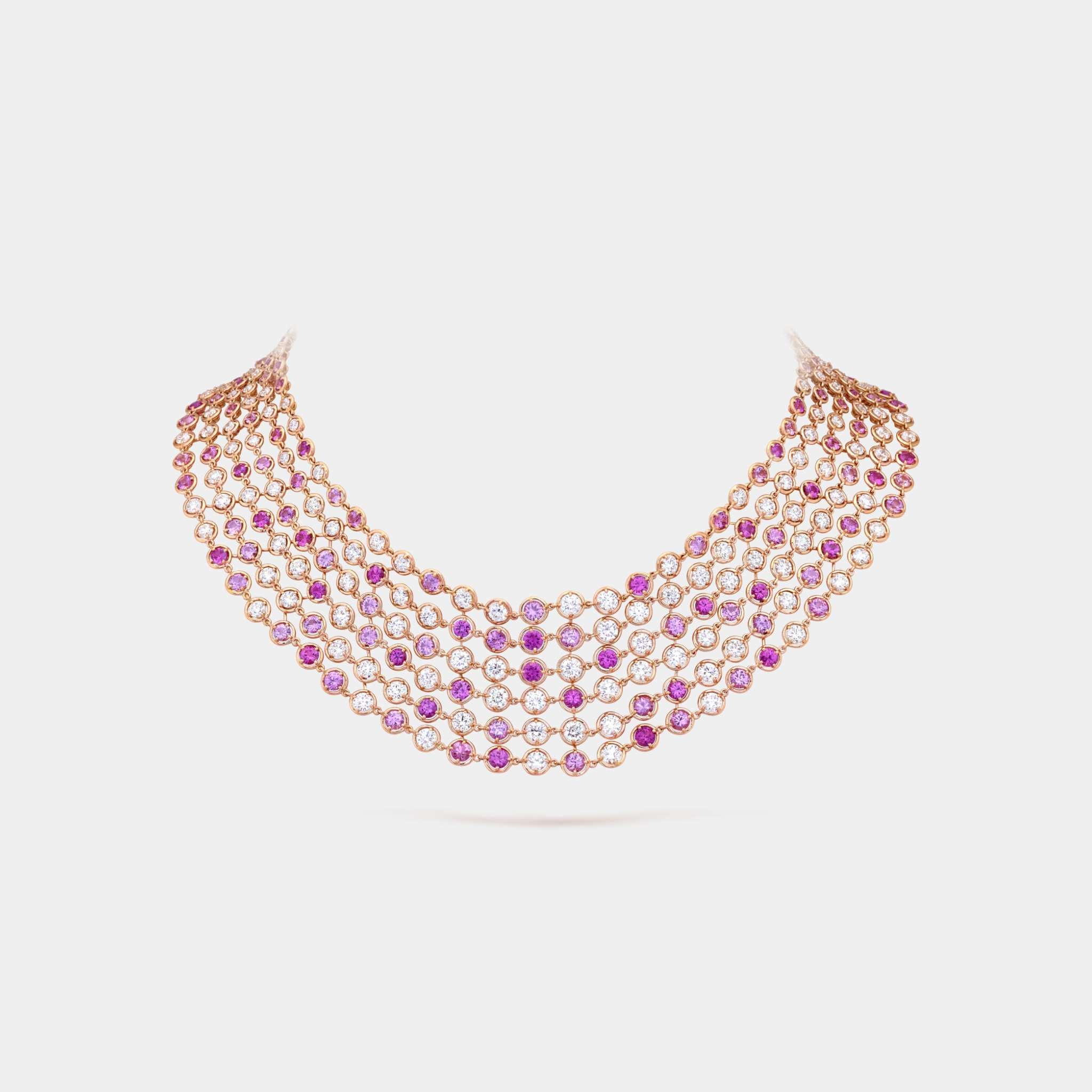 Brume de Saphir Necklace in Rose Gold with Diamonds & Sapphire