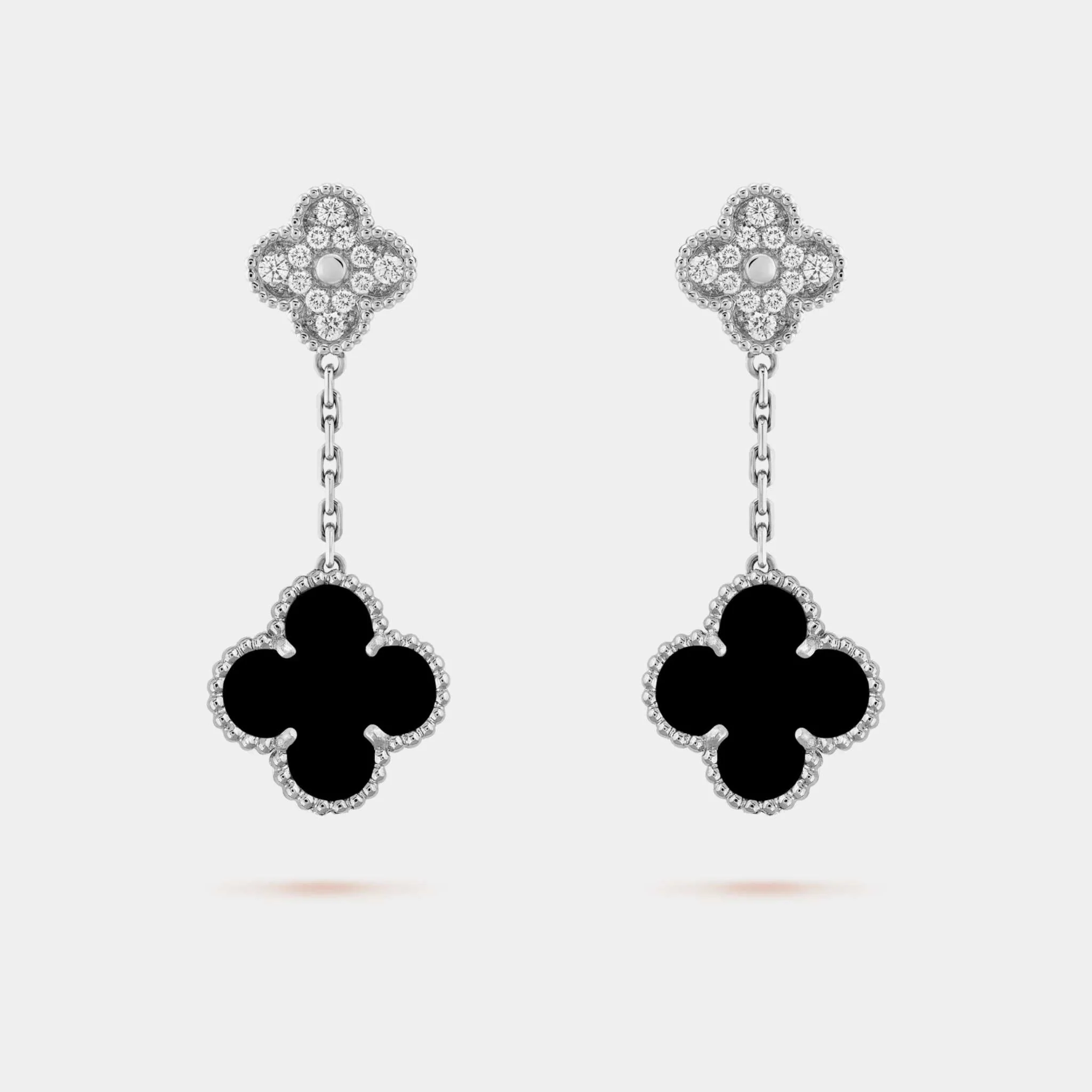 Magic Alhambra Earrings 2 motifs with Onyx
