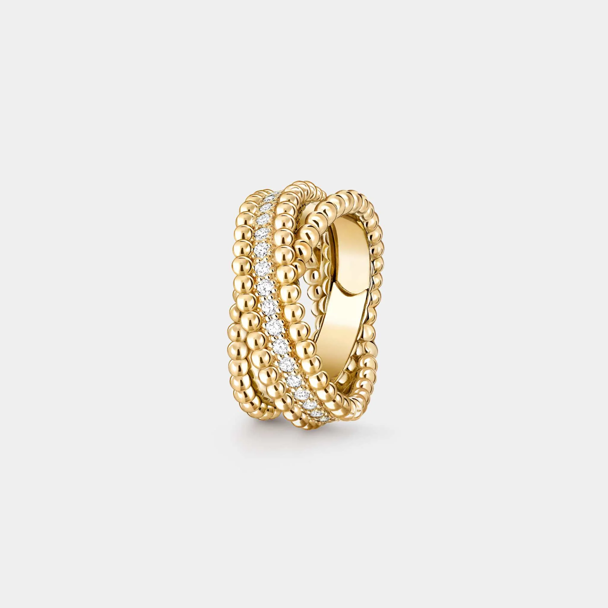 Perlée Diamonds Duo Ring Yellow Gold Diamond