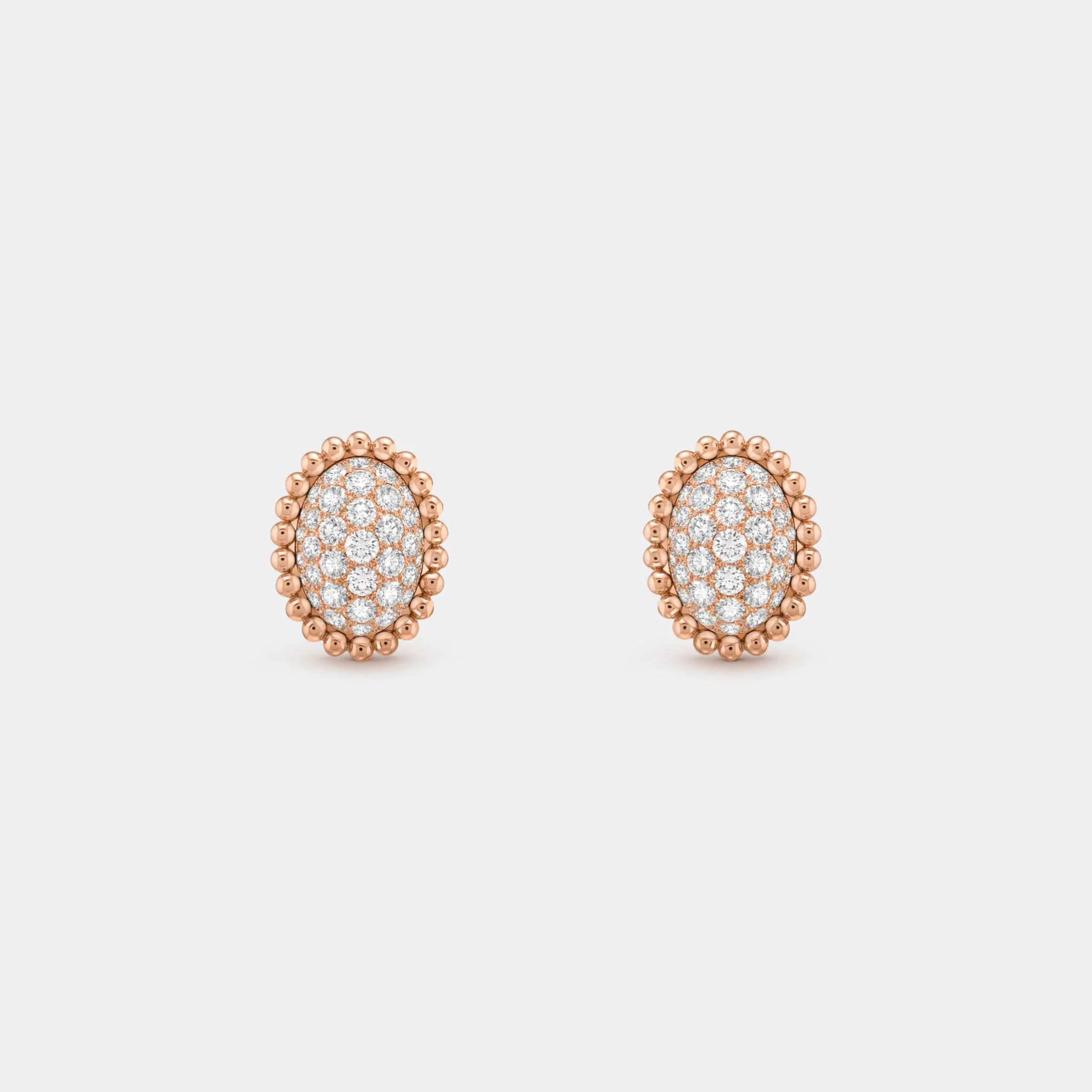 Perlée Diamonds Pavé Earrings Rose Gold Diamond