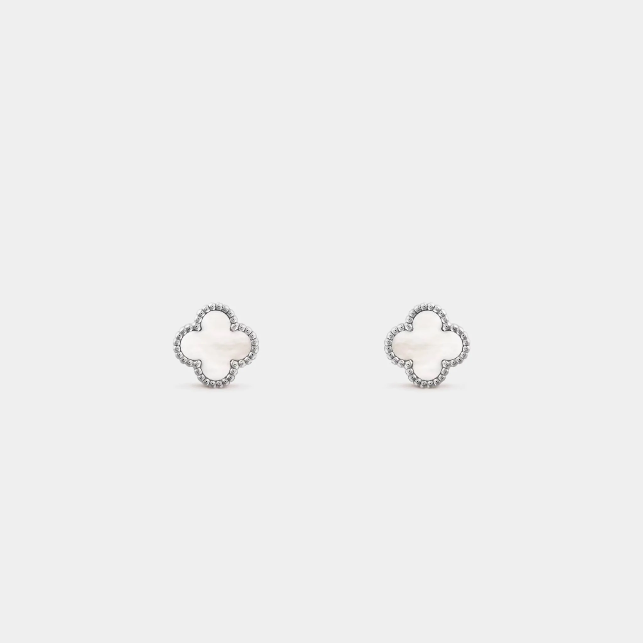 Sweet Alhambra Earstuds in White Gold & Mother-of-Pearl
