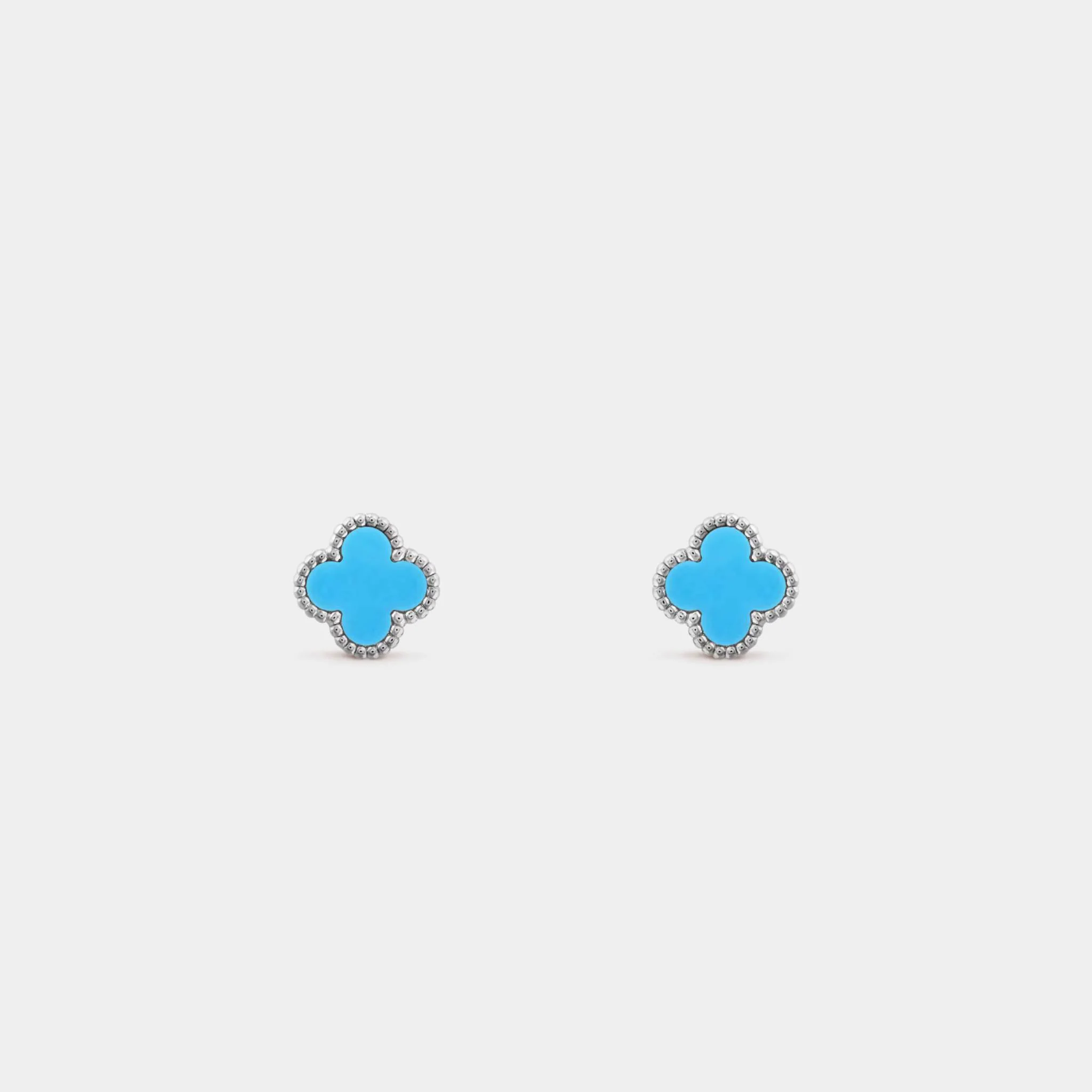 Sweet Alhambra Earstuds White Gold Turquoise