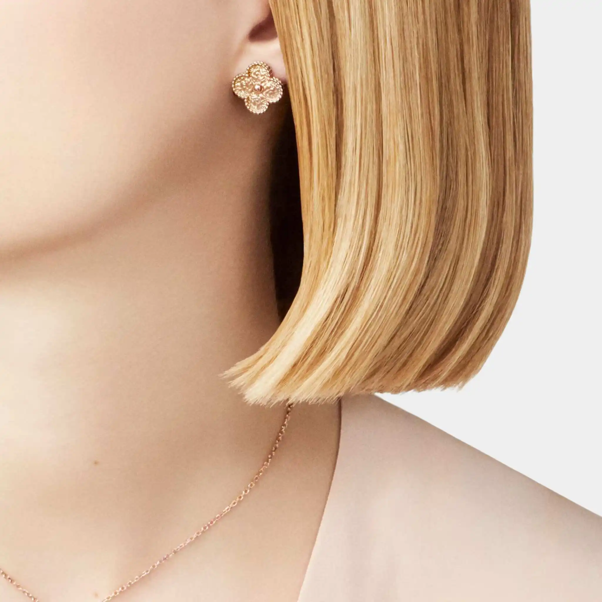 Vintage Alhambra Earrings Rose Gold - Image 2