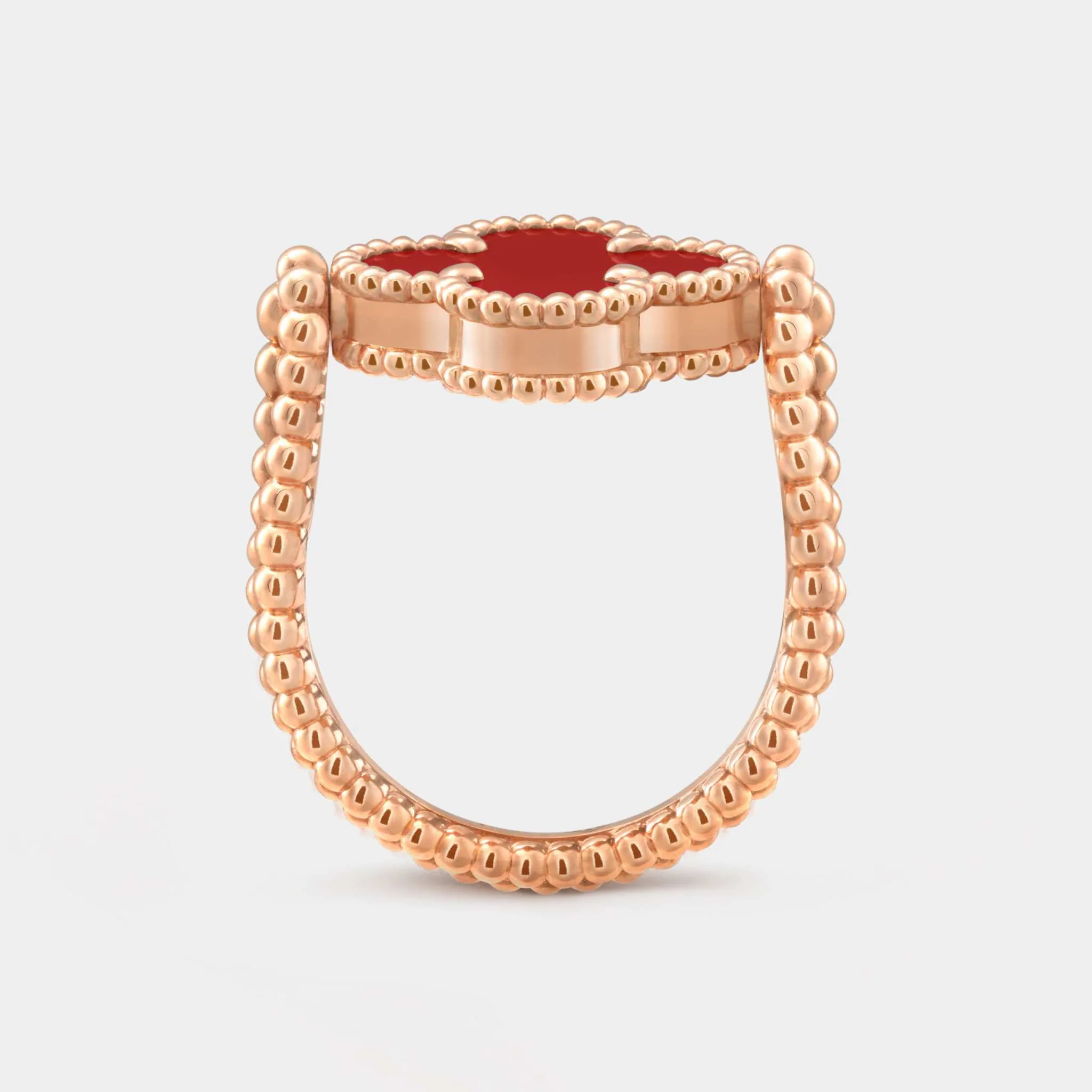 Vintage Alhambra Reversible Ring Rose Gold Carnelian Diamond - Image 2