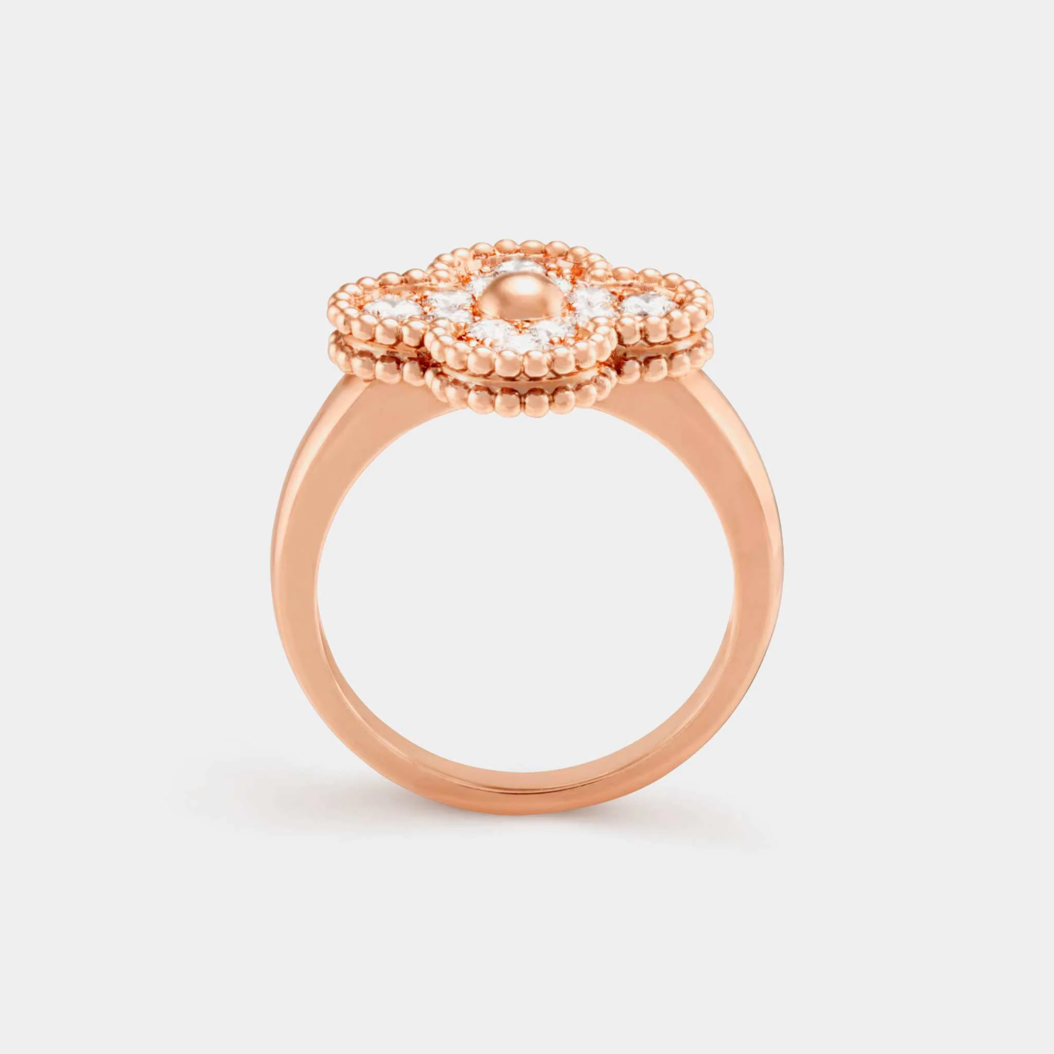 Vintage Alhambra Ring Rose Gold Diamond - Image 2