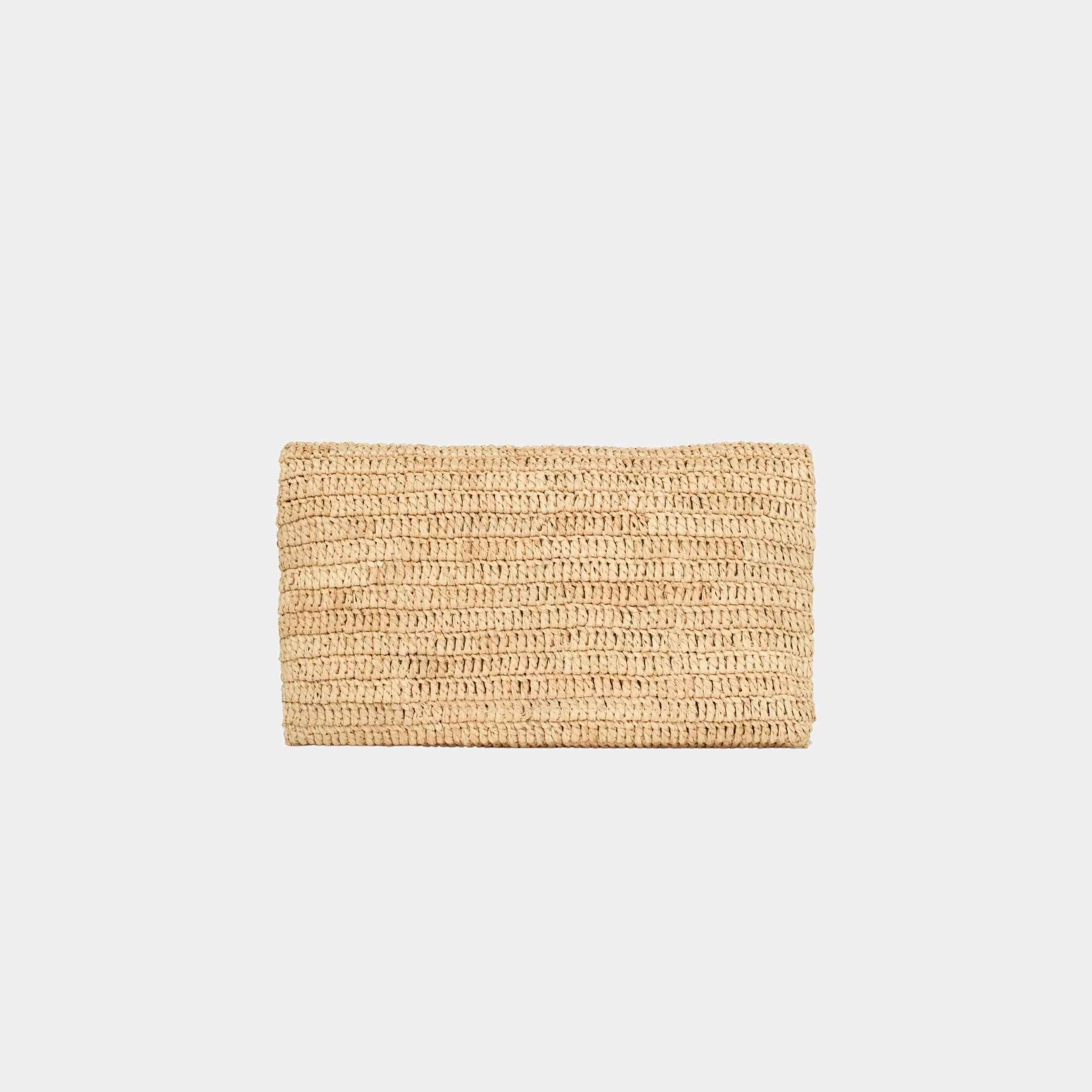 Cassandre Large Envelope Pouch In Raffia - Image 3