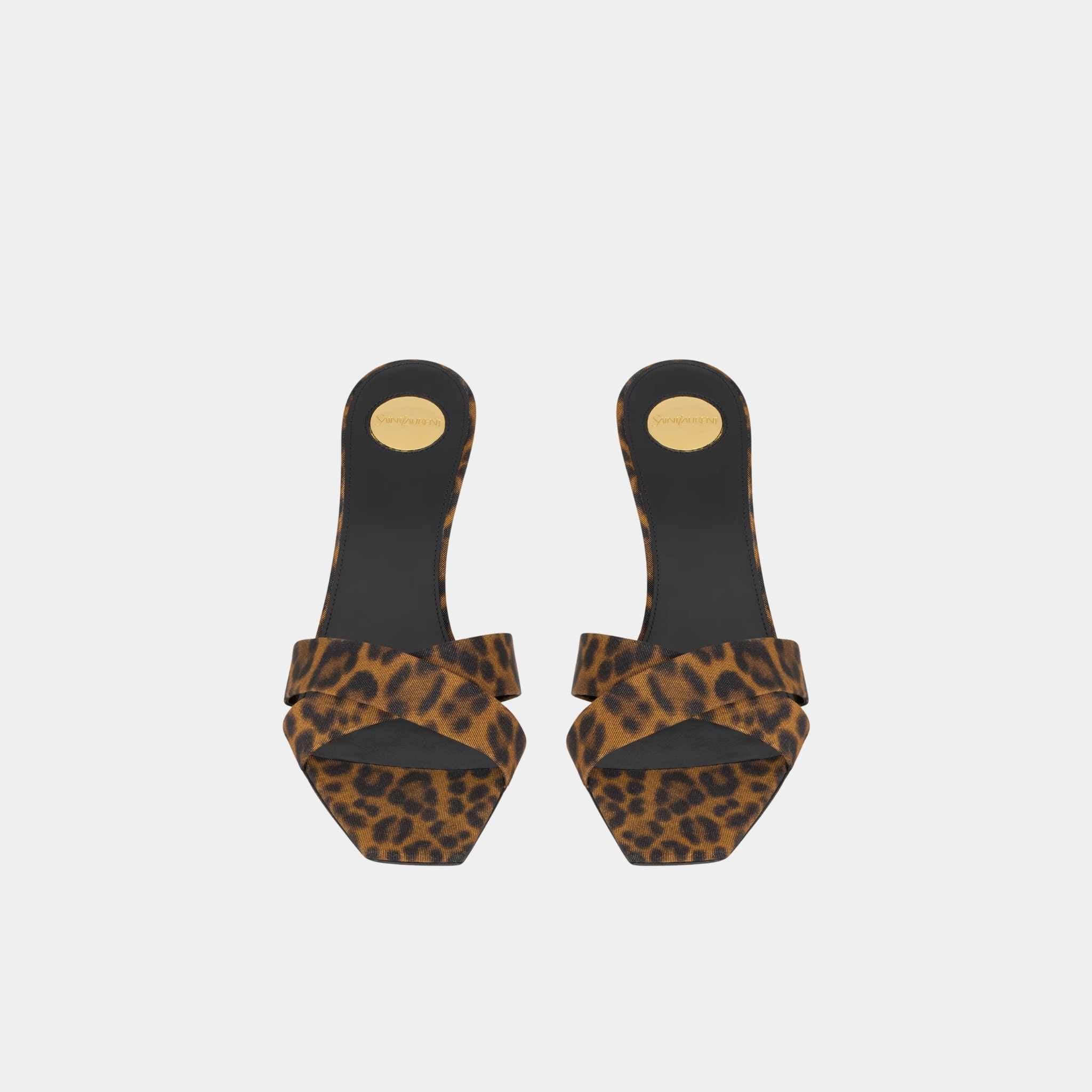 Jill Mules In Leopard Grosgrain - Image 2