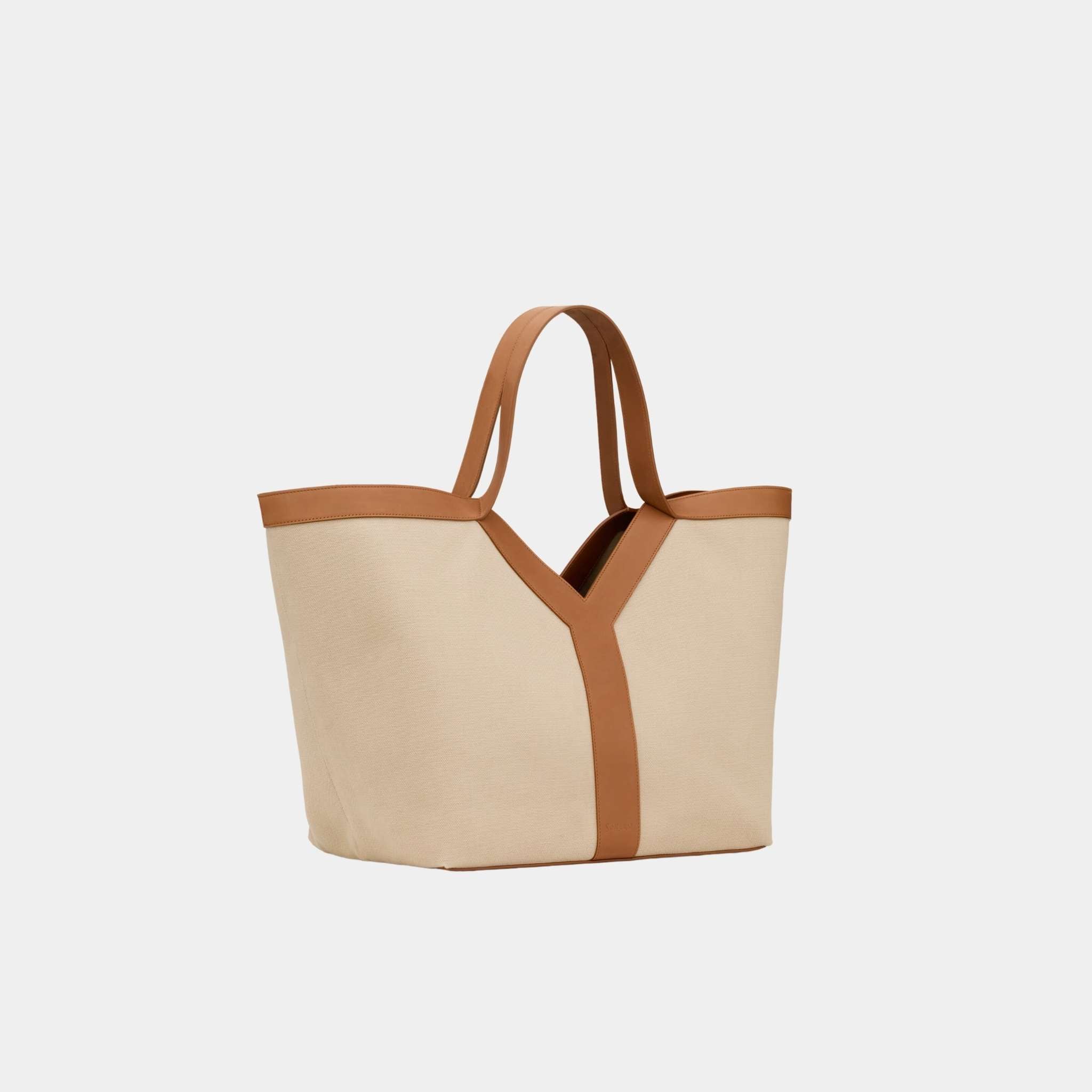 Y Tote In Canvas And Vegetable-Tanned Leather - Image 3