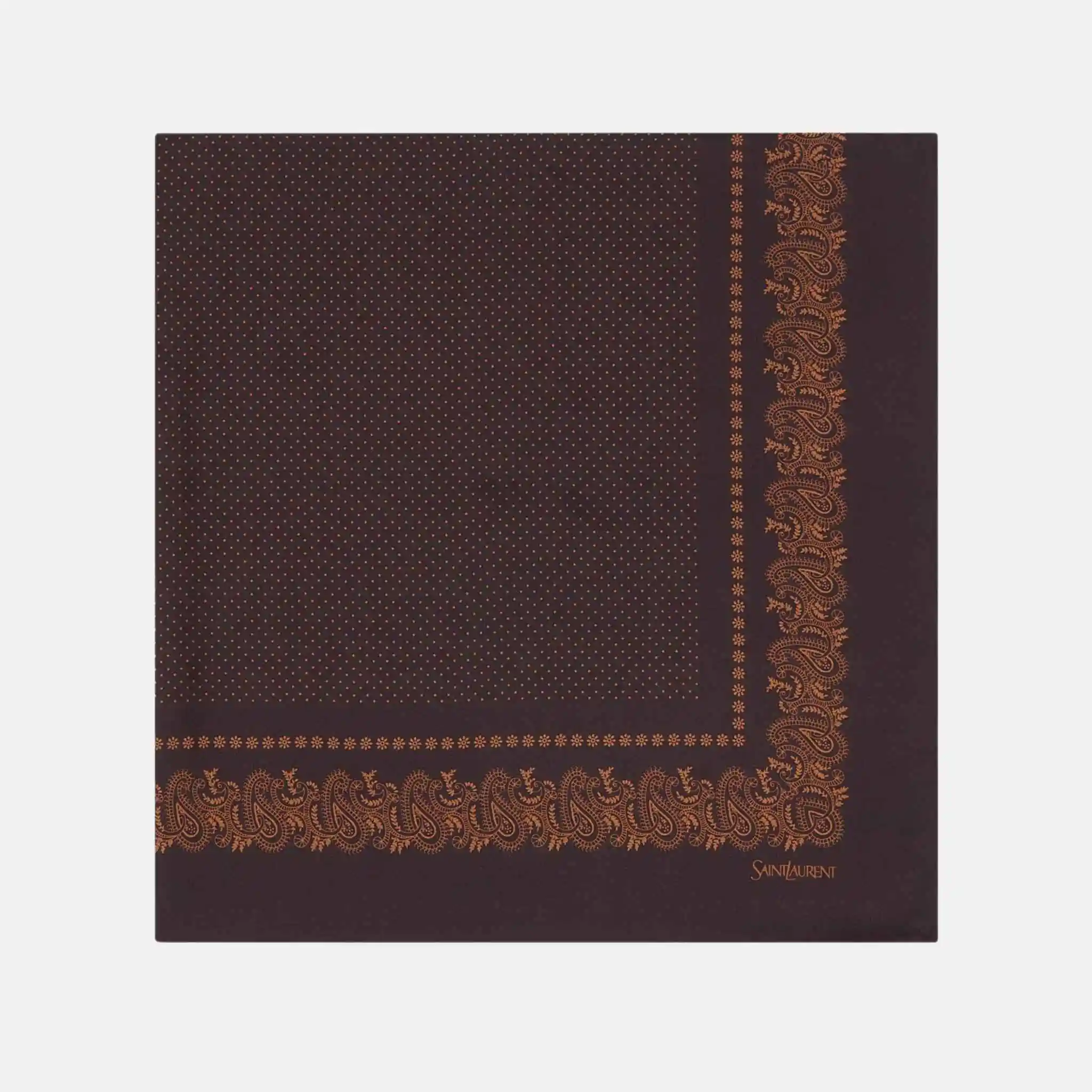 Square Scarf In Dotted Paisley Silk Twill