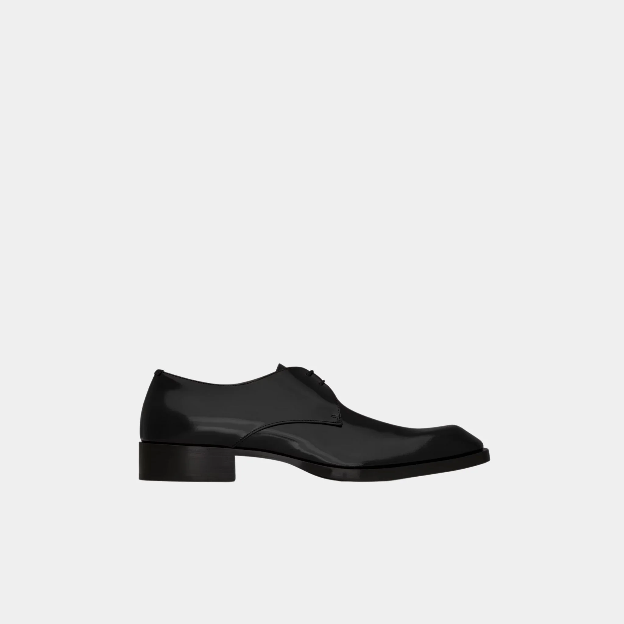 Vadim Derbies in Black Glazed Leather