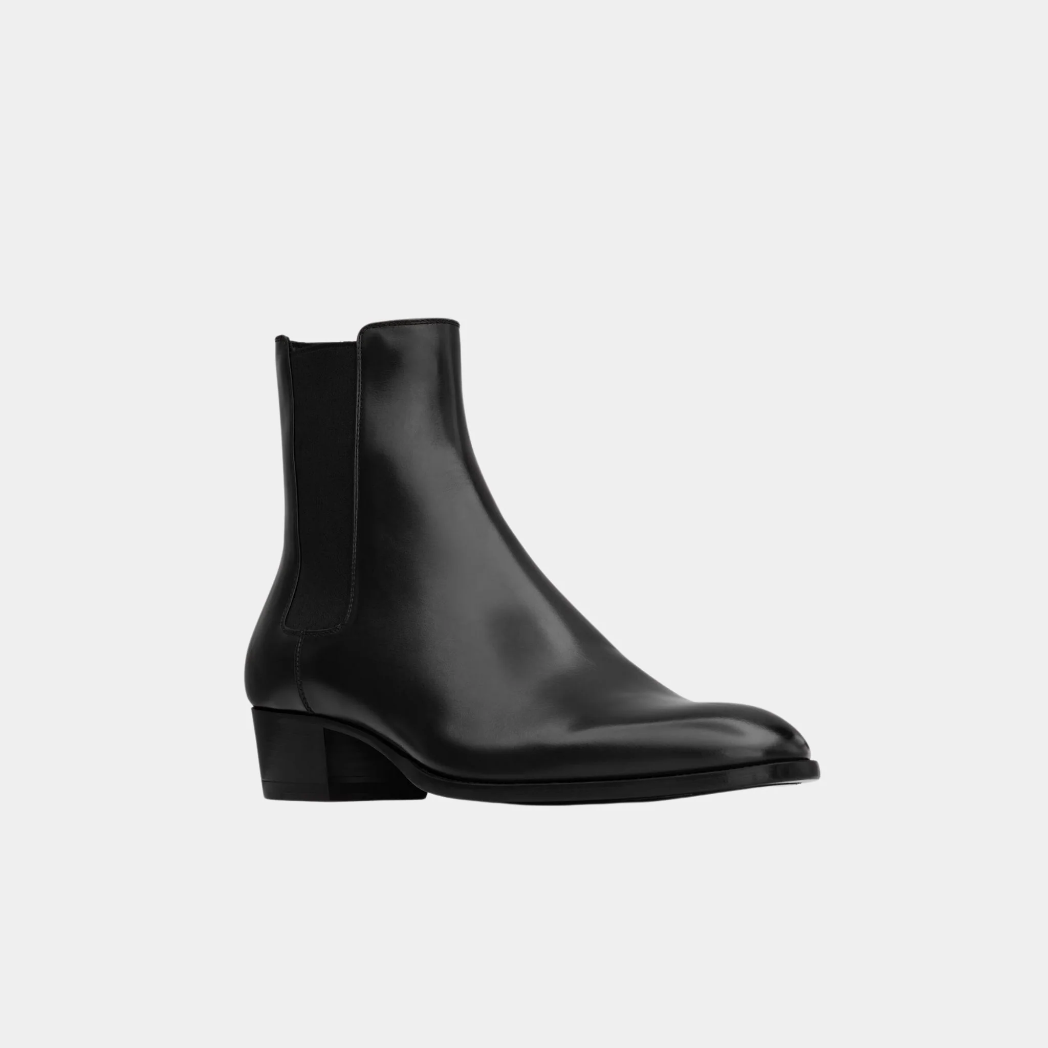 Wyatt Chelsea Boots in Black Smooth Leather - Image 3